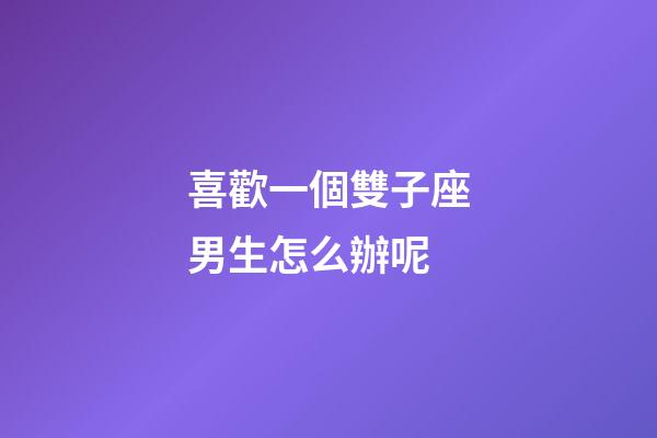喜歡一個雙子座男生怎么辦呢-第1張-星座運勢-玄機派