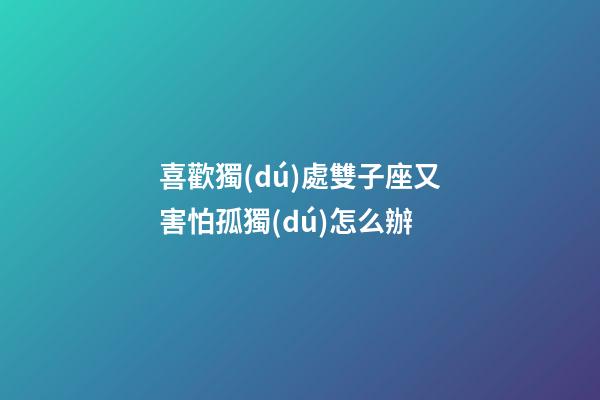 喜歡獨(dú)處雙子座又害怕孤獨(dú)怎么辦-第1張-星座運(yùn)勢(shì)-玄機(jī)派