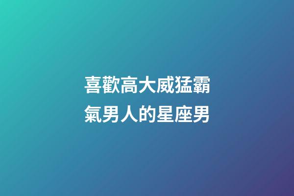 喜歡高大威猛霸氣男人的星座男-第1張-星座運勢-玄機派