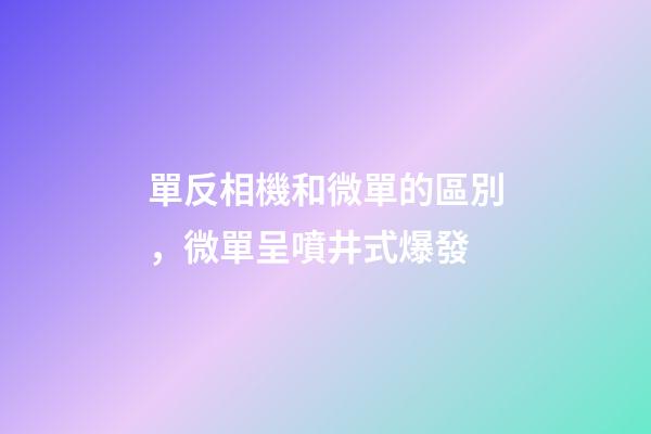 單反相機和微單的區別，微單呈噴井式爆發-第1張-觀點-玄機派