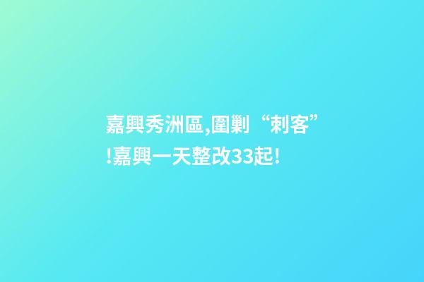 嘉興秀洲區,圍剿“刺客”!嘉興一天整改33起!-第1張-觀點-玄機派