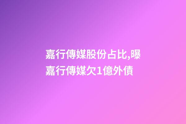 嘉行傳媒股份占比,曝嘉行傳媒欠1億外債-第1張-觀點-玄機(jī)派