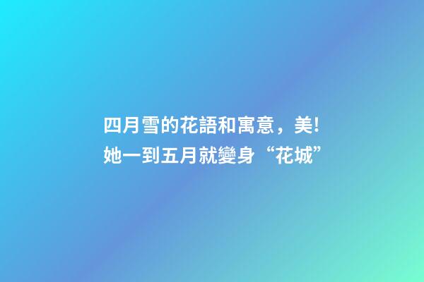 四月雪的花語和寓意，美!她一到五月就變身“花城”