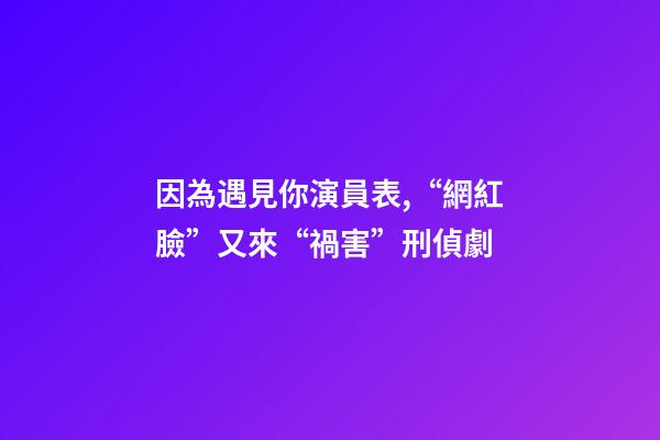 因為遇見你演員表,“網紅臉”又來“禍害”刑偵劇-第1張-觀點-玄機派