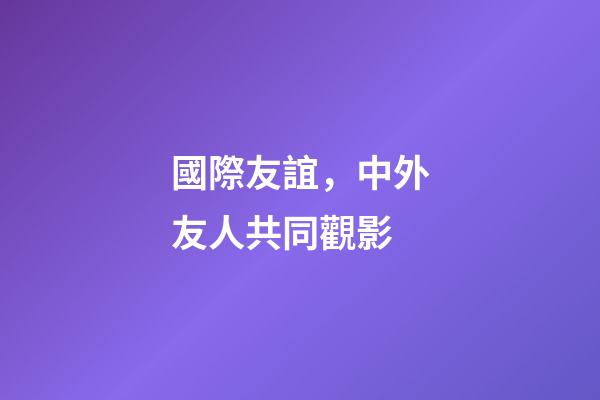 國際友誼，中外友人共同觀影-第1張-觀點-玄機派