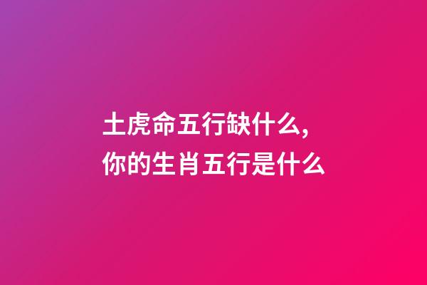 土虎命五行缺什么,你的生肖五行是什么-第1張-觀點-玄機派