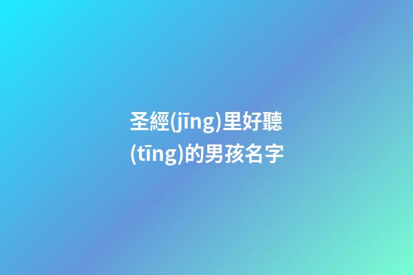 圣經(jīng)里好聽(tīng)的男孩名字(圣經(jīng)上的男孩名字)