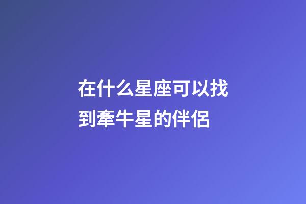 在什么星座可以找到牽牛星的伴侶