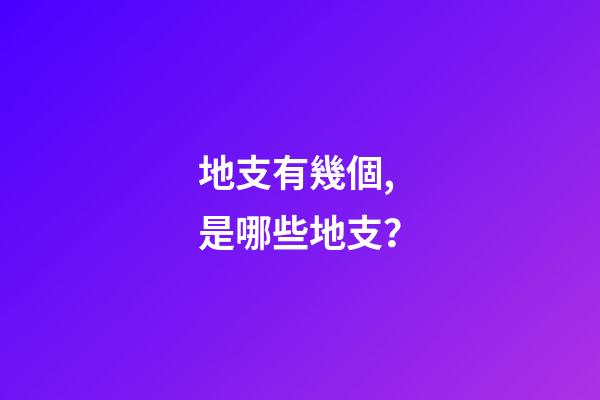 地支有幾個,是哪些地支？