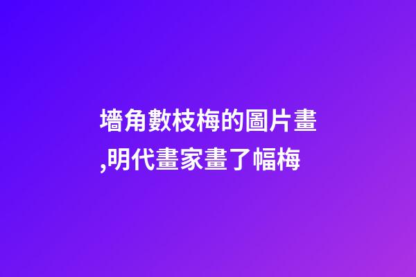 墻角數枝梅的圖片畫,明代畫家畫了幅梅-第1張-觀點-玄機派