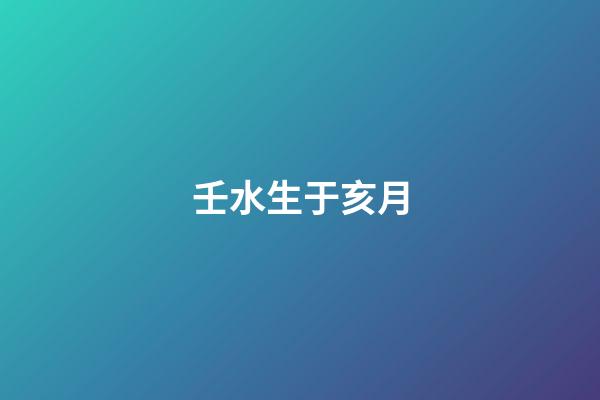 壬水生于亥月