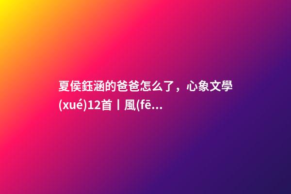 夏侯鈺涵的爸爸怎么了，心象文學(xué)12首丨風(fēng)吹過你的臉(附點評)