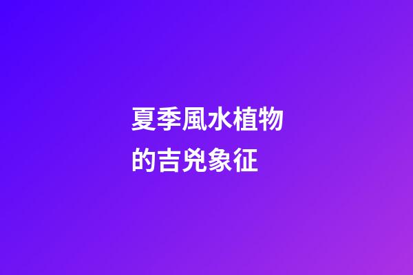 夏季風水植物的吉兇象征