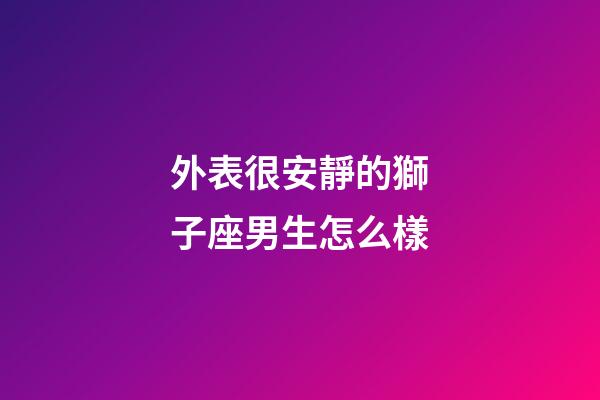 外表很安靜的獅子座男生怎么樣-第1張-星座運勢-玄機派