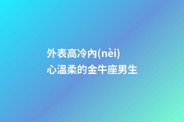 外表高冷內(nèi)心溫柔的金牛座男生-第1張-星座運勢-玄機派