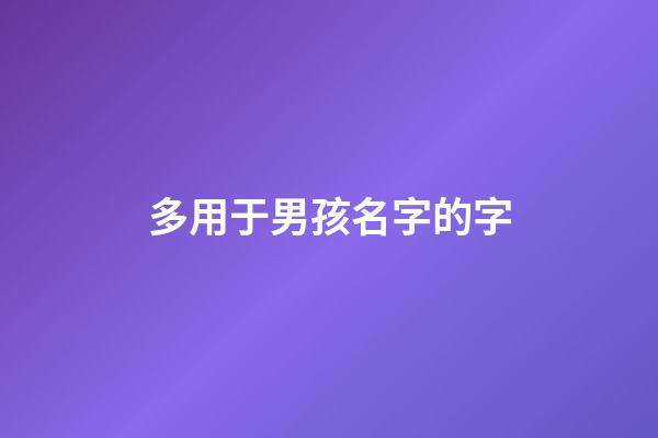 多用于男孩名字的字(常用于男孩名字的字)-第1張-男孩起名-玄機(jī)派