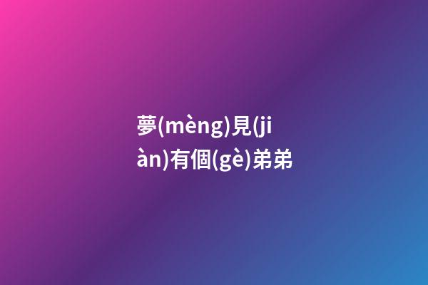 夢(mèng)見(jiàn)有個(gè)弟弟