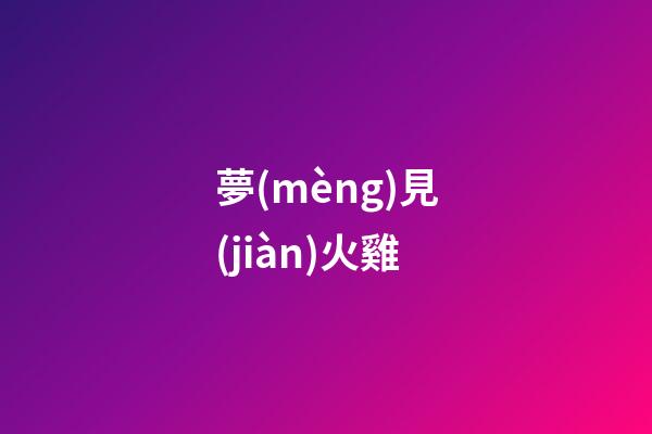 夢(mèng)見(jiàn)火雞