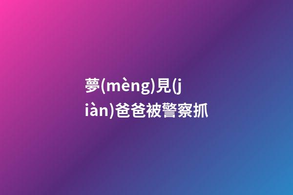 夢(mèng)見(jiàn)爸爸被警察抓