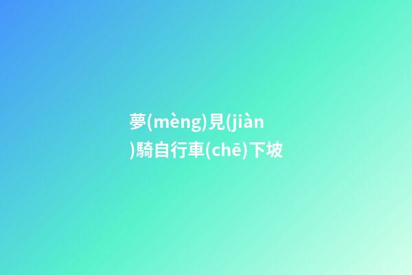 夢(mèng)見(jiàn)騎自行車(chē)下坡