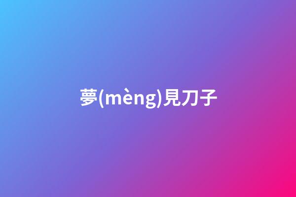 夢(mèng)見刀子