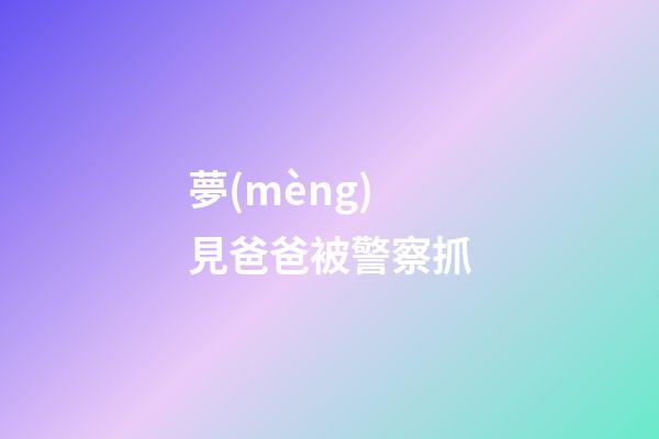 夢(mèng)見爸爸被警察抓