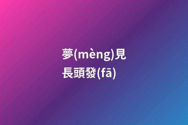 夢(mèng)見長頭發(fā)