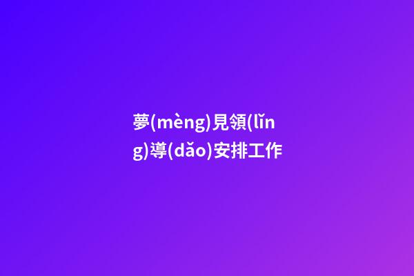 夢(mèng)見領(lǐng)導(dǎo)安排工作