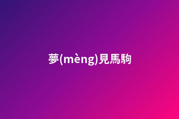 夢(mèng)見馬駒