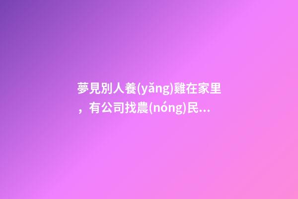 夢見別人養(yǎng)雞在家里，有公司找農(nóng)民養(yǎng)雞-第1張-觀點(diǎn)-玄機(jī)派