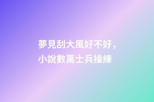 夢見刮大風好不好，小說數萬士兵操練