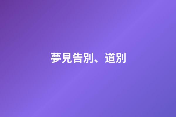 夢見告別、道別