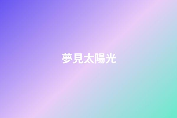 夢見太陽光