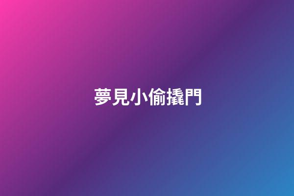 夢見小偷撬門