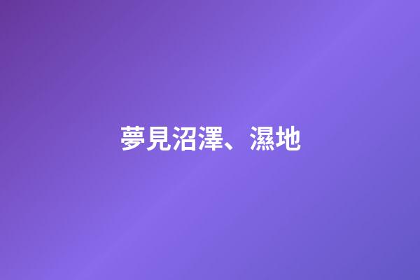 夢見沼澤、濕地