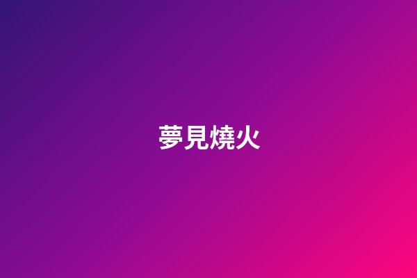 夢見燒火