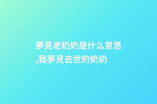 夢見老奶奶是什么意思,我夢見去世的奶奶-第1張-觀點(diǎn)-玄機(jī)派