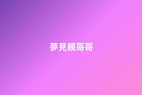 夢見親哥哥