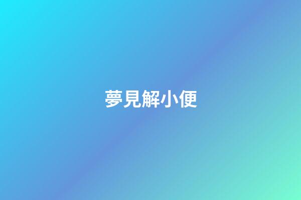 夢見解小便