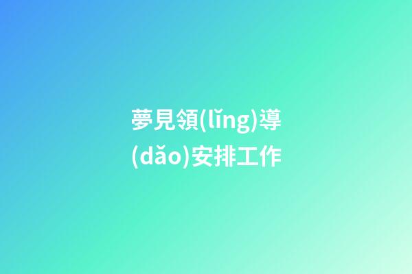 夢見領(lǐng)導(dǎo)安排工作