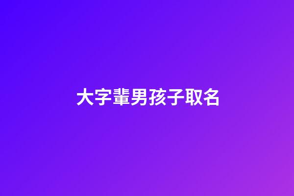 大字輩男孩子取名(大字輩取名字大全)-第1張-男孩起名-玄機派