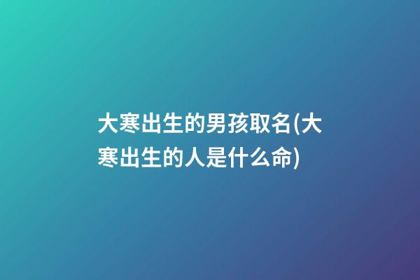 大寒出生的男孩取名(大寒出生的人是什么命)
