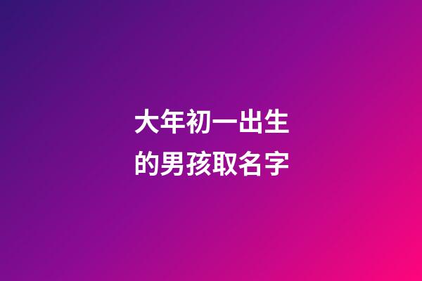大年初一出生的男孩取名字(大年初一出生的男孩取名字大全)