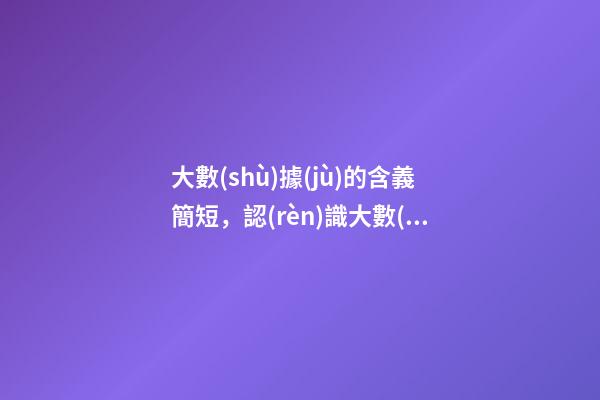 大數(shù)據(jù)的含義簡短，認(rèn)識大數(shù)據(jù)-第1張-觀點(diǎn)-玄機(jī)派