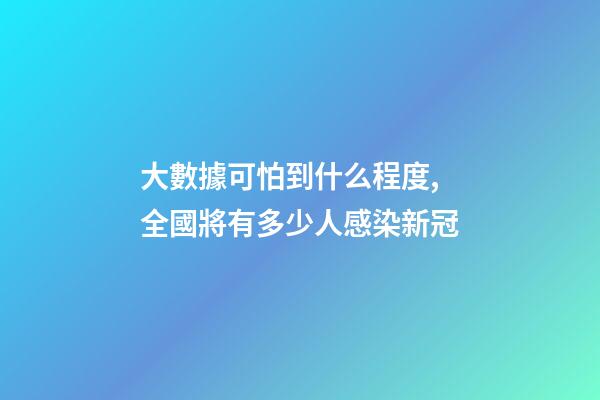 大數據可怕到什么程度,全國將有多少人感染新冠-第1張-觀點-玄機派