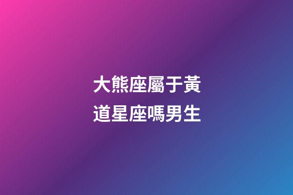 大熊座屬于黃道星座嗎男生-第1張-星座運勢-玄機派