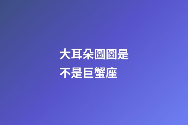 大耳朵圖圖是不是巨蟹座-第1張-星座運勢-玄機(jī)派