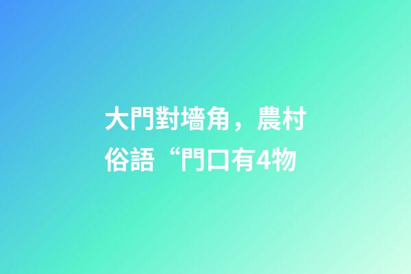 大門對墻角，農村俗語“門口有4物