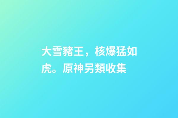 大雪豬王，核爆猛如虎。原神另類收集-第1張-觀點-玄機派