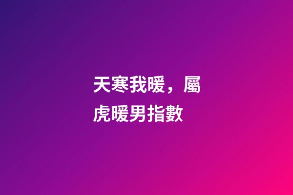天寒我暖，屬虎暖男指數